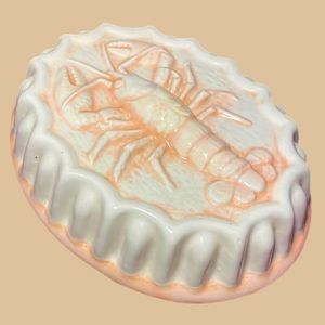 Vintage hand painted ceramic lobster mold